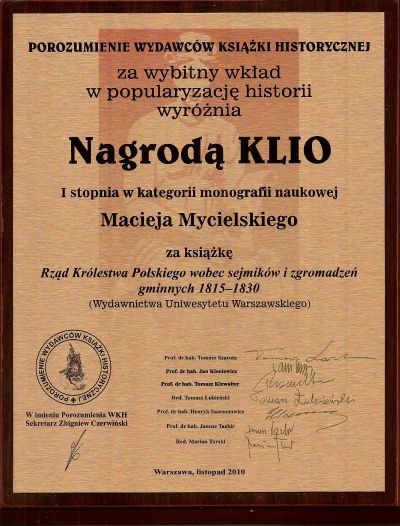 Nagroda KLIO 2010