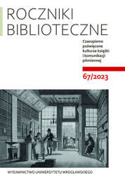 Roczniki Biblioteczne LXVII 67/2023