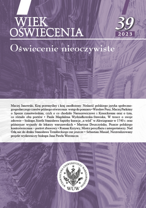 Wiek Oświecenia 39/2023. Oświecenie nieoczywiste (PDF)