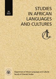 Studies in African Languages and Cultures. Volumen 56/2022 – PDF