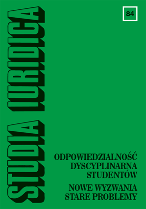 Studia Iuridica, nr 84. Odpowiedzialność dyscyplinarna studentów. Nowe wyzwania, stare problemy (PDF)